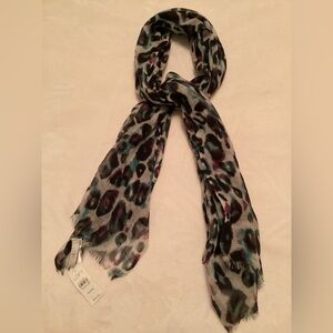 LOFT Multicolor Leopard Print Scarf, lightweight, NWT